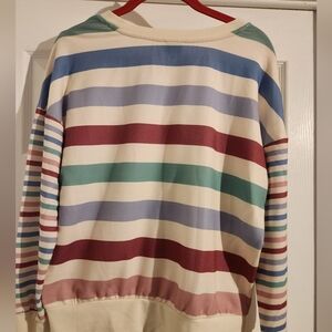 Remi James Colorful Striped Crew Neck Sweater